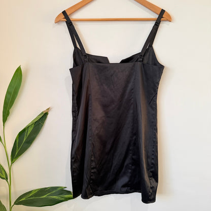 Glassons Black Satin Sweetheart Mini Dress Size 12