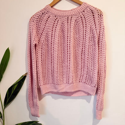 Max Pink Open Knit Jumper Size XS