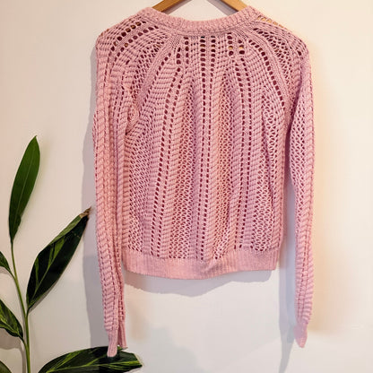 Max Pink Open Knit Jumper Size XS