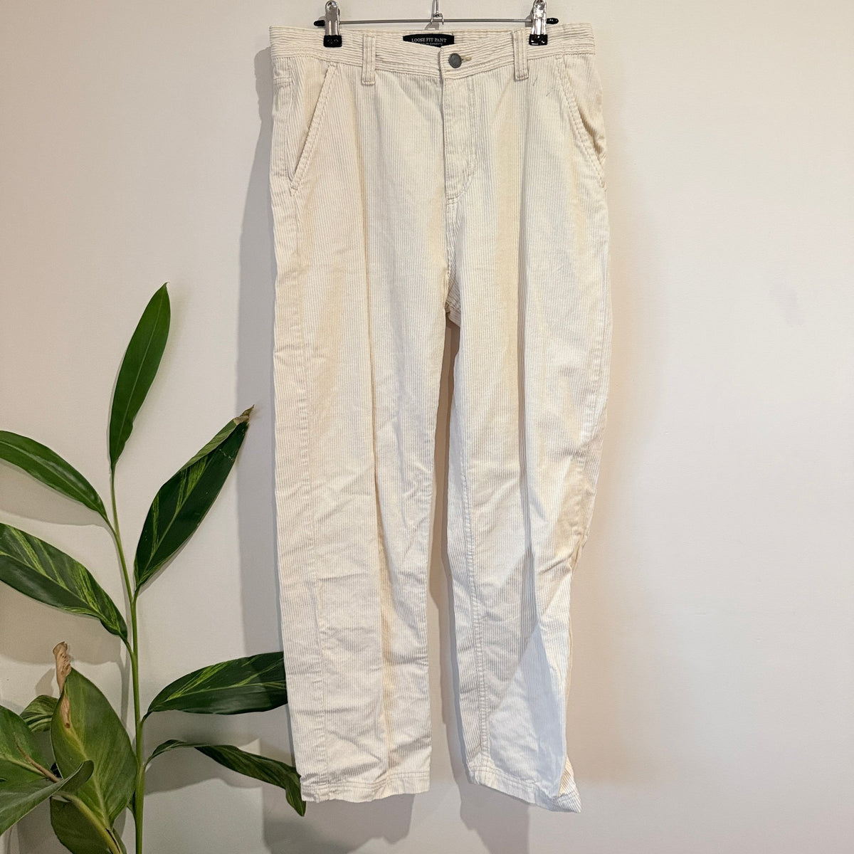 Cotton On Cream Corduroy Loose Fit Pants Size 30
