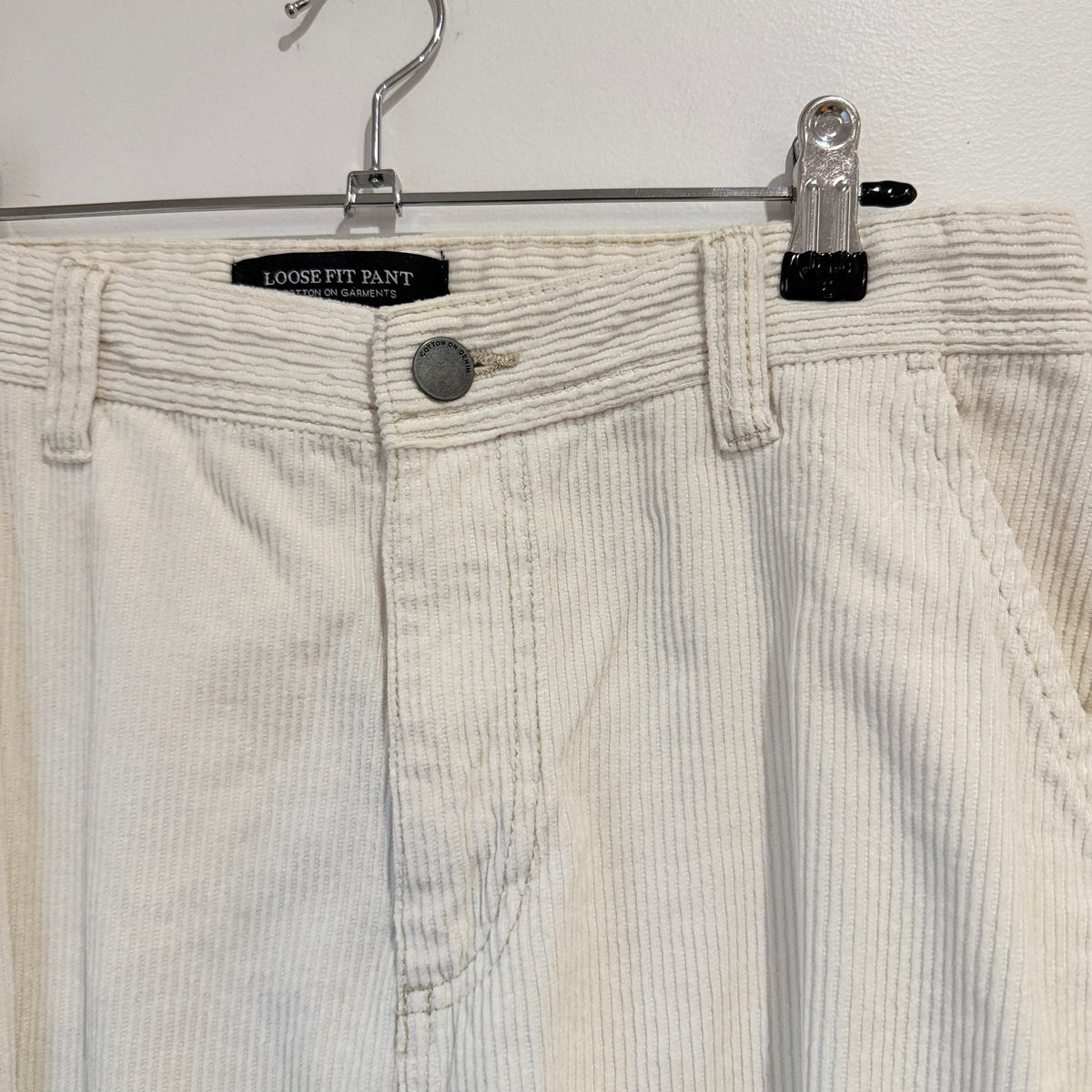 Cotton On Cream Corduroy Loose Fit Pants Size 30
