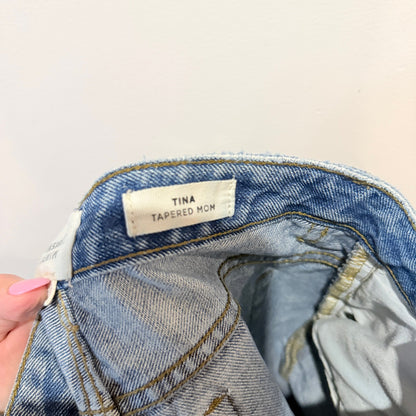 Insight Denim Tina Tapered Mom Jeans Raw Hem Size 24