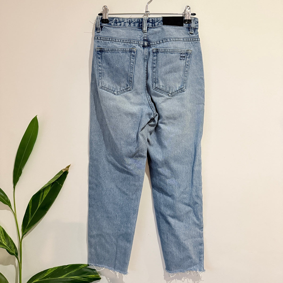 Insight Denim Tina Tapered Mom Jeans Raw Hem Size 24