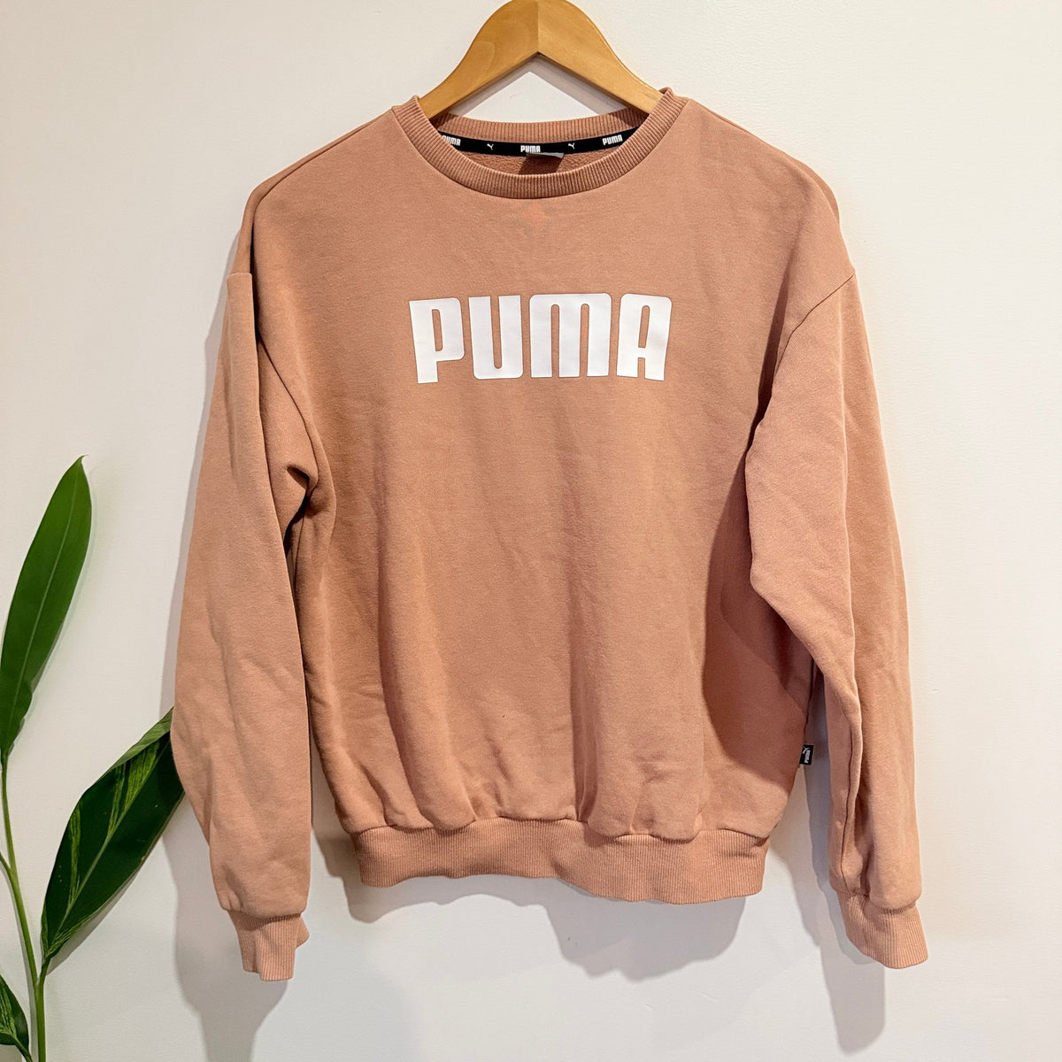 Puma Tan Logo Crew Neck Sweatshirt Size S