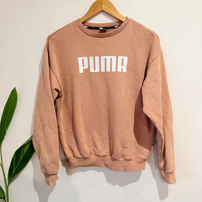 Puma Tan Logo Crew Neck Sweatshirt Size S