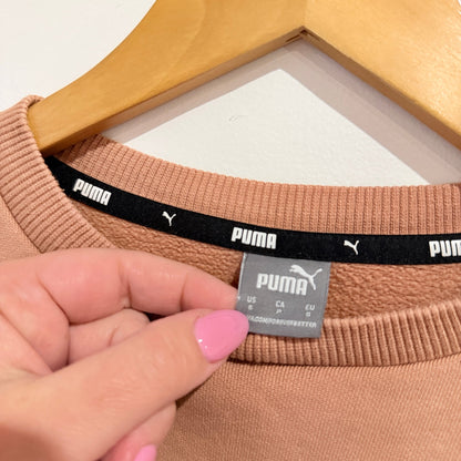 Puma Tan Logo Crew Neck Sweatshirt Size S