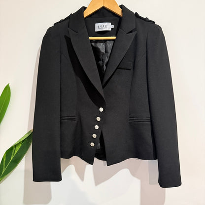 Born Beauty Black Military Style Tailored Blazer - 40cm u/arm