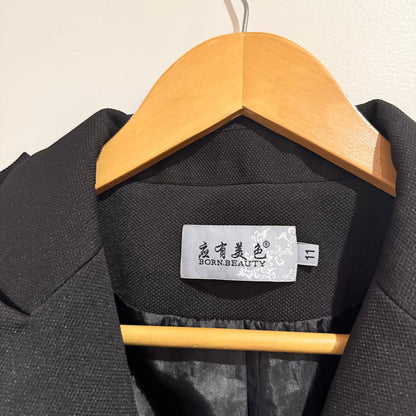 Born Beauty Black Military Style Tailored Blazer - 40cm u/arm