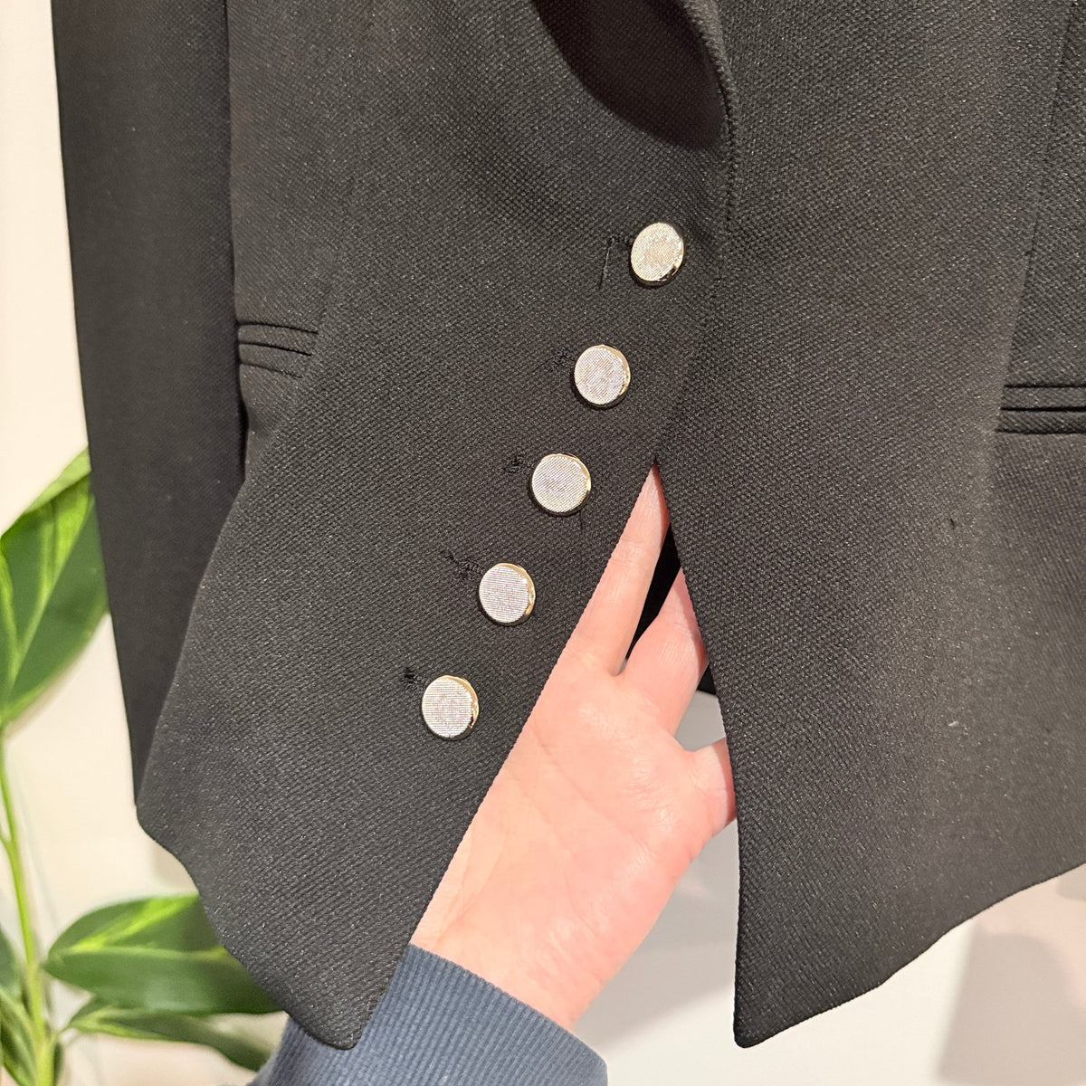 Born Beauty Black Military Style Tailored Blazer - 40cm u/arm