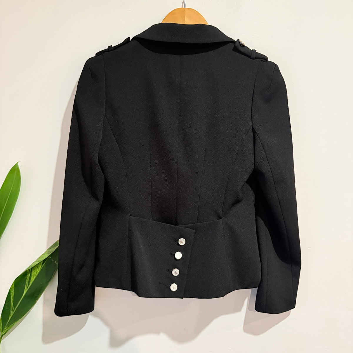 Born Beauty Black Military Style Tailored Blazer - 40cm u/arm