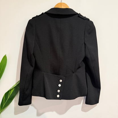 Born Beauty Black Military Style Tailored Blazer - 40cm u/arm