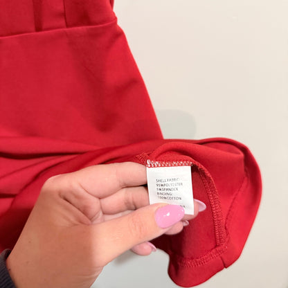 Showpo Red Short Sleeve Elastic Back Mini Dress Size 8