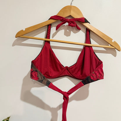 Calzedonia Camo & Red Rose Halter Bikini Set Size M