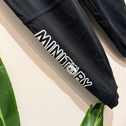 Mini Toby Black Joggers with Yellow Cargo Pocket Size M / 70cm waist