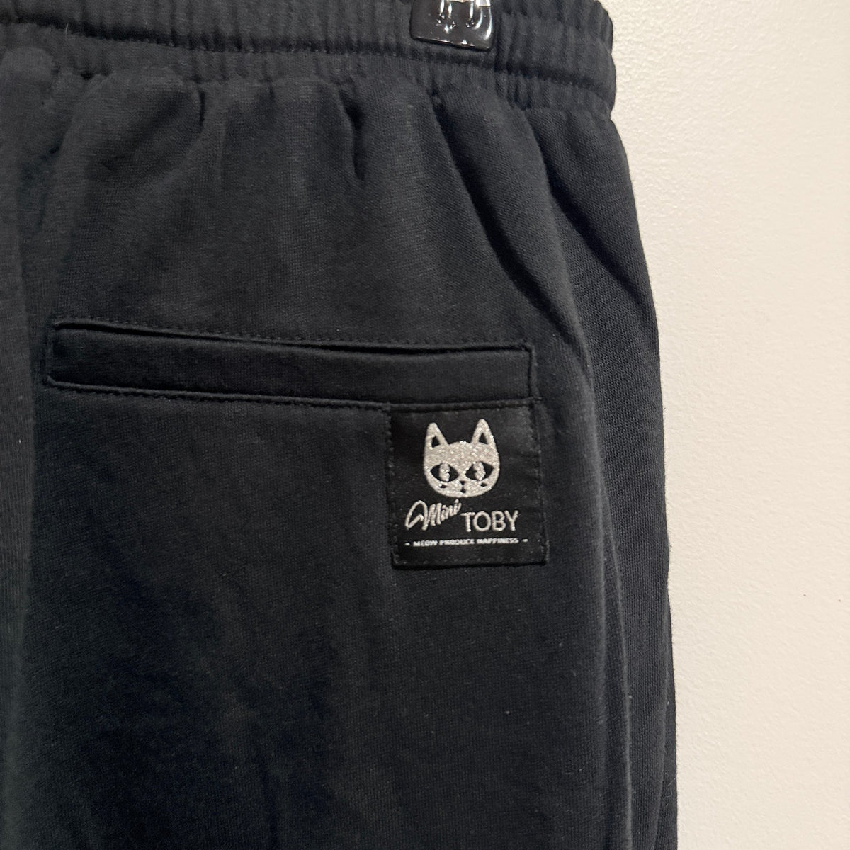 Mini Toby Black Joggers with Yellow Cargo Pocket Size M / 70cm waist