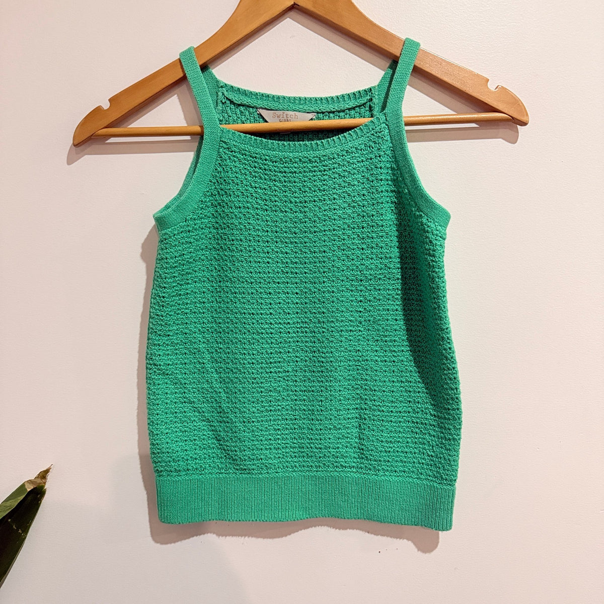 Switch Girls Green Textured Knit Tank Size 14