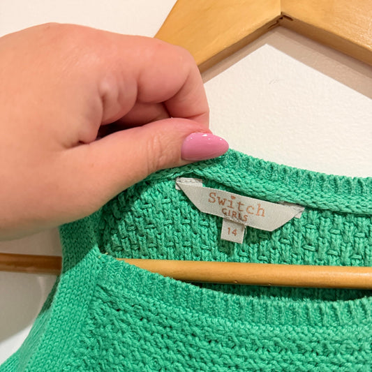 Switch Girls Green Textured Knit Tank Size 14