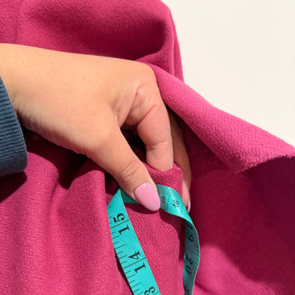Magenta Pink Wool Look Lined Cape Jacket
