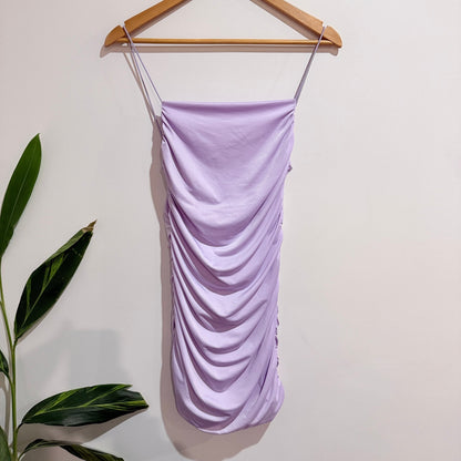 Glassons Lilac Ruched Bodycon Mini Dress Size S