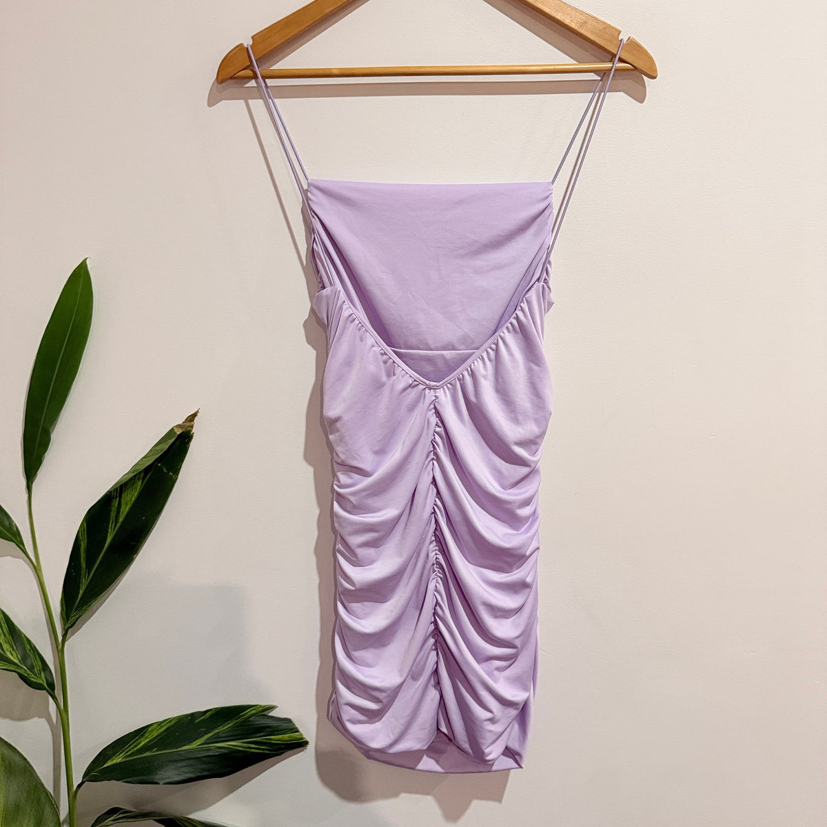 Glassons Lilac Ruched Bodycon Mini Dress Size S