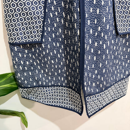 H&M Navy & White Geometric Jacquard Sleeveless Dress Size 8