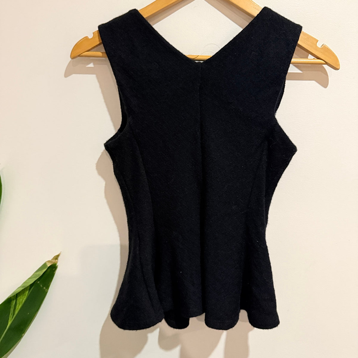Zara Black Textured Knit Peplum Tank Size S