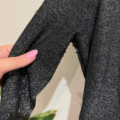 H&M Divided Navy Glitter Wrap Front Crop Top Size S
