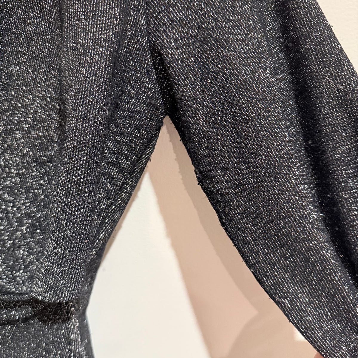 H&M Divided Navy Glitter Wrap Front Crop Top Size S