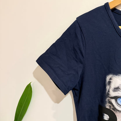 Alaska Tees Navy Tiger ROAR Graphic Longline Tee Size S