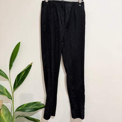 Lemon Tree Black Snakeskin Jacquard Pull On Pants Size 8