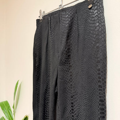 Lemon Tree Black Snakeskin Jacquard Pull On Pants Size 8