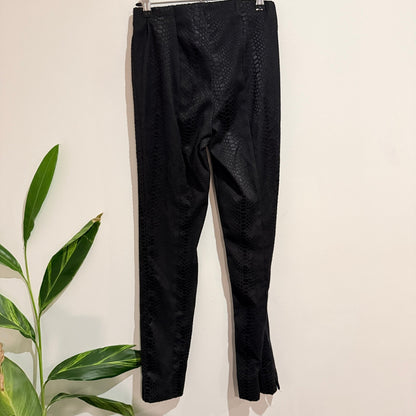 Lemon Tree Black Snakeskin Jacquard Pull On Pants Size 8