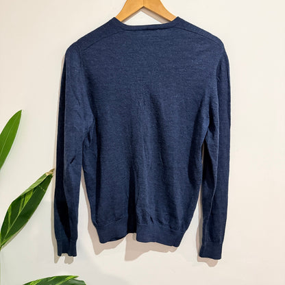 Marcs Navy Merino Wool Crew Neck Jumper Size L