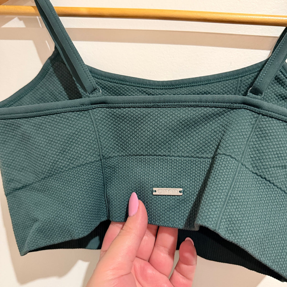 AIMN Teal Textured Longline Sports Bra Size M