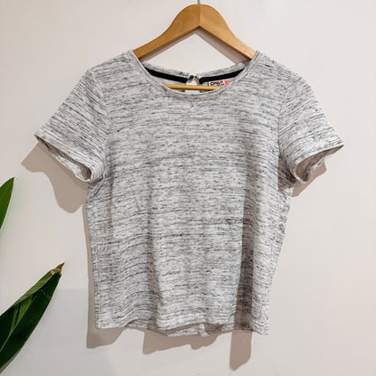 ONLY Grey Space Dye Keyhole Back Tee Size M
