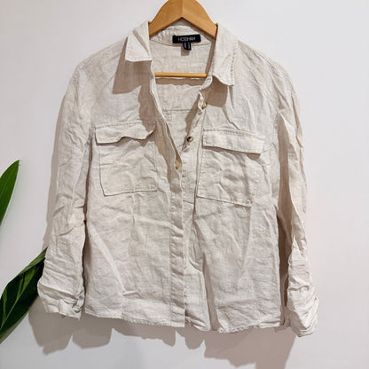 Mossman Natural Linen Utility Shirt Size 10