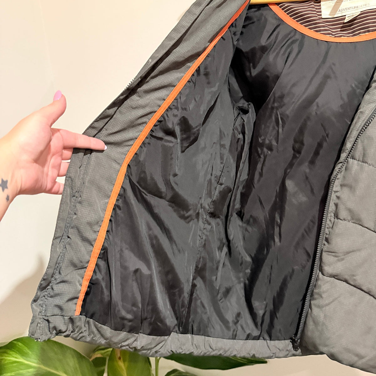 O'Neill Adventure Series Grey Hooded Puffer Jacket Size L