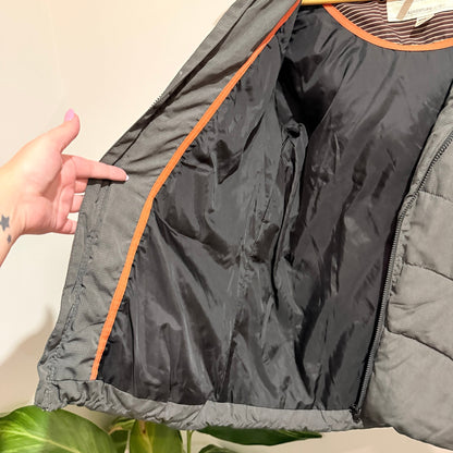 O'Neill Adventure Series Grey Hooded Puffer Jacket Size L