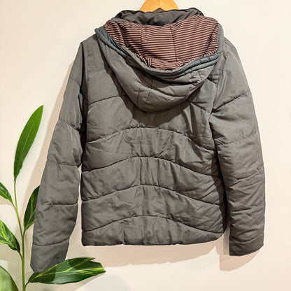 O'Neill Adventure Series Grey Hooded Puffer Jacket Size L