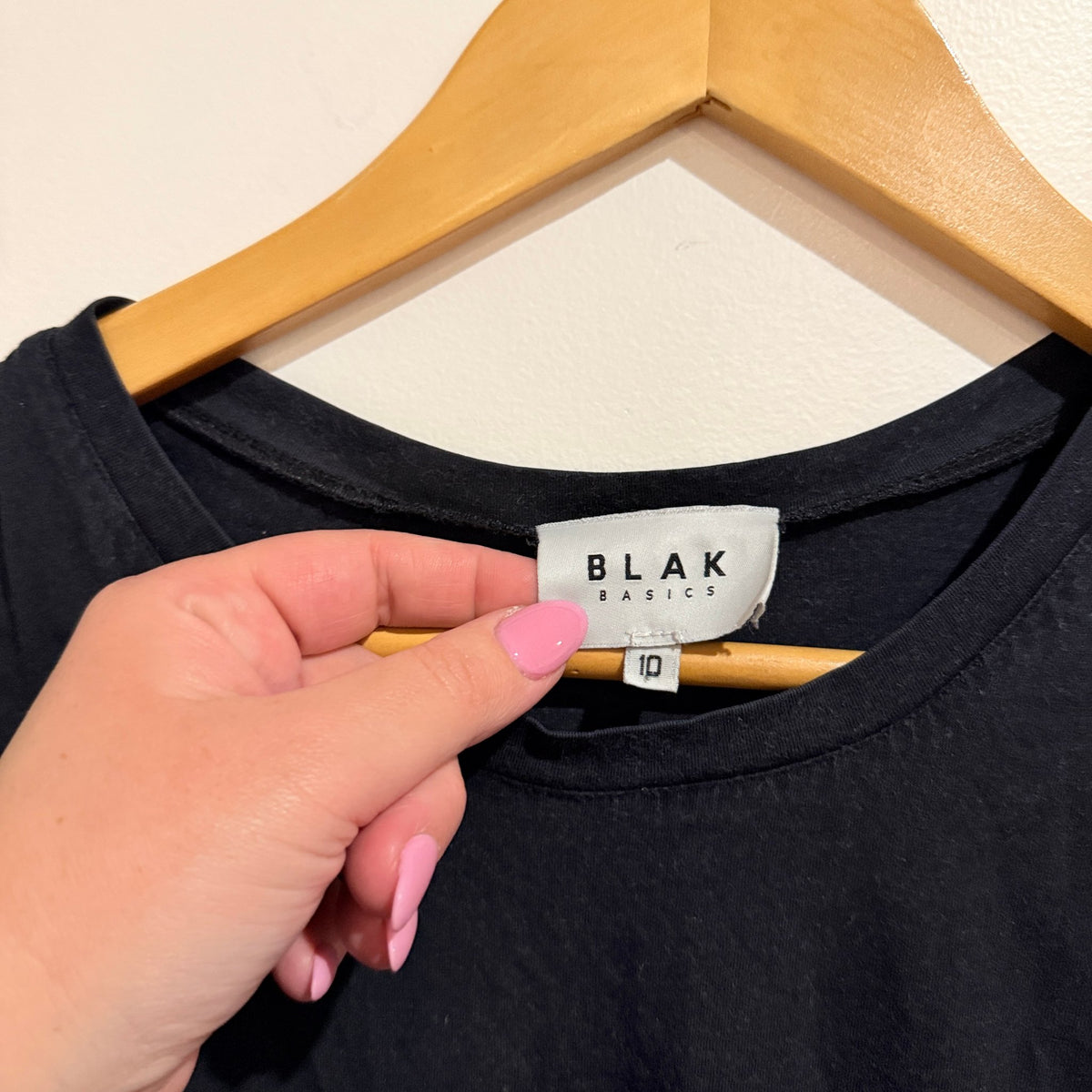 Blak Basics Black Cotton T-Shirt Midi Dress Size 10