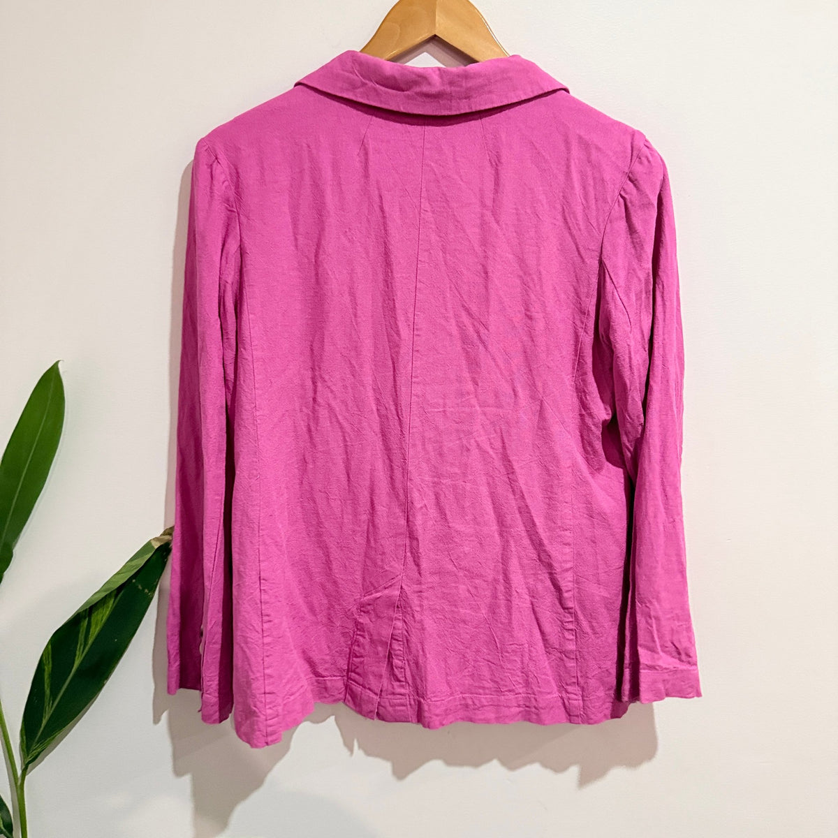 Betty Basics Pink Linen Blend Single Button Blazer Size 10