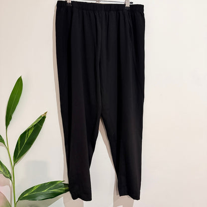 Max Black Elastic Waist Cuffed Joggers Size 14
