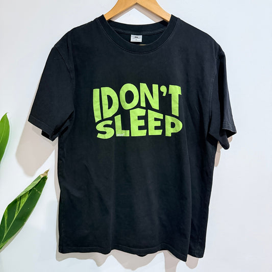 Black I Don't Sleep Slogan Graphic Tee Size L | U/Arm to U/Arm 52cm