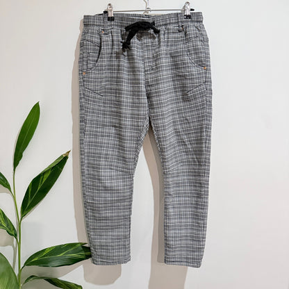 Dricoper Grey Check Drawstring Pants Size 14