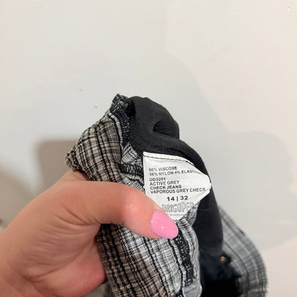 Dricoper Grey Check Drawstring Pants Size 14