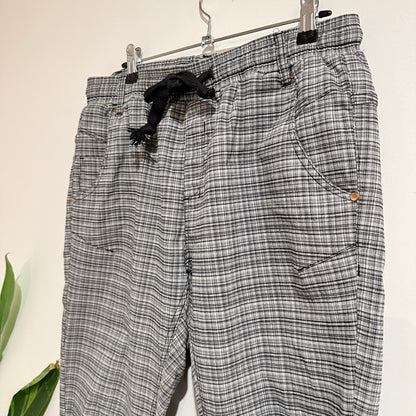 Dricoper Grey Check Drawstring Pants Size 14
