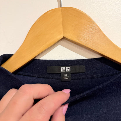 Uniqlo Navy Mock Neck Long Sleeve Top Size XS