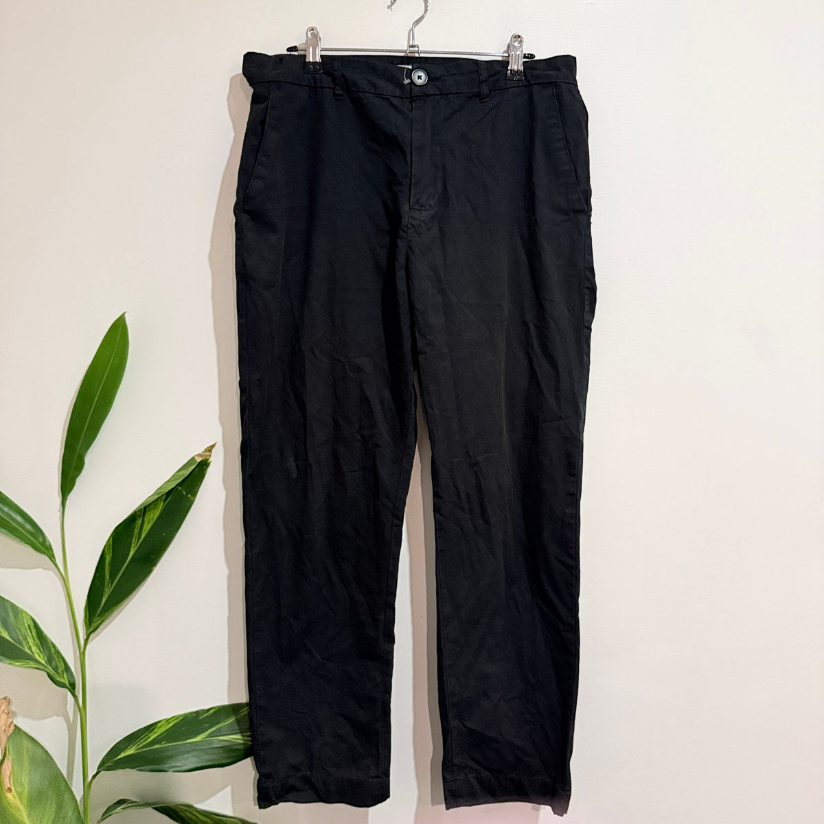 Assembly Label Black Cotton Chino Pants Size 32