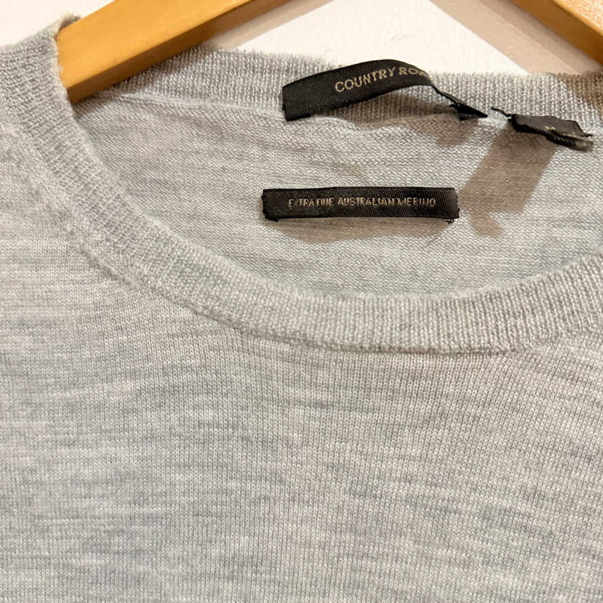 Country Road Grey Extra Fine Merino Crew Neck Jumper Size M