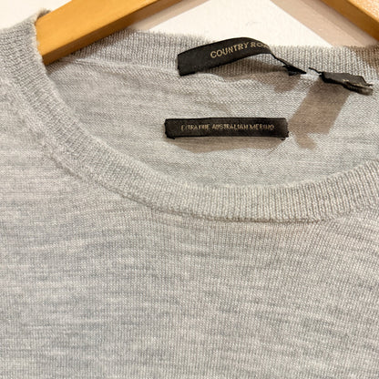Country Road Grey Extra Fine Merino Crew Neck Jumper Size M